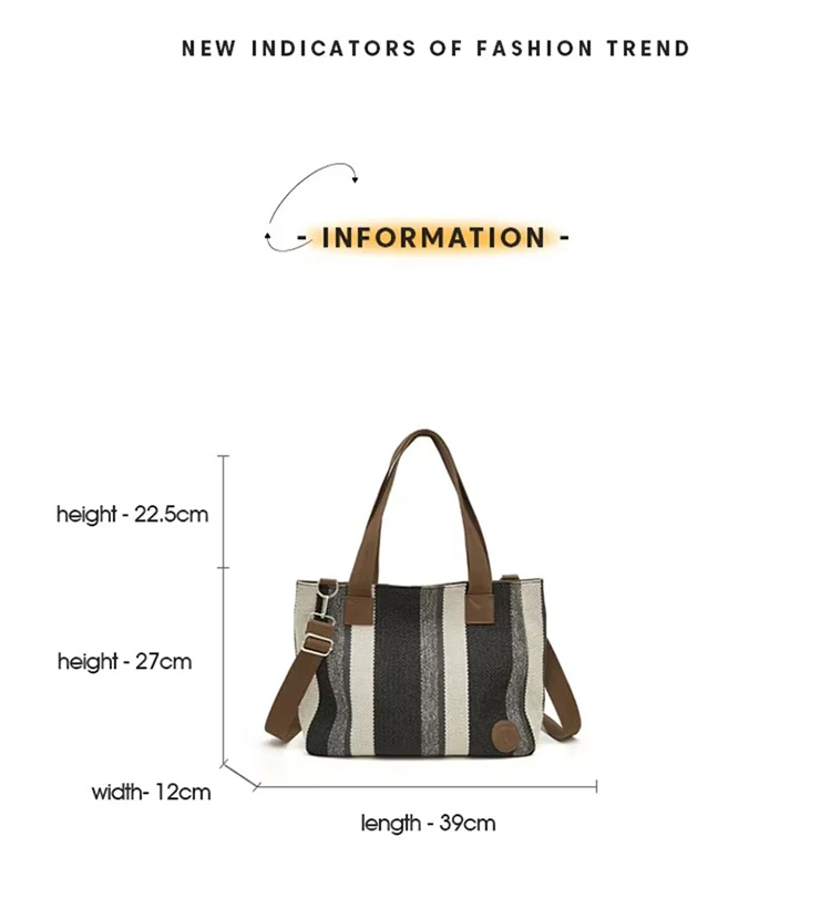 FOXER Stoff-Umhängetasche für Damen, lässige Handtasche mit großem Fassungsvermögen, modische, leichte Einkaufstasche, Geldbörse – Detail 7