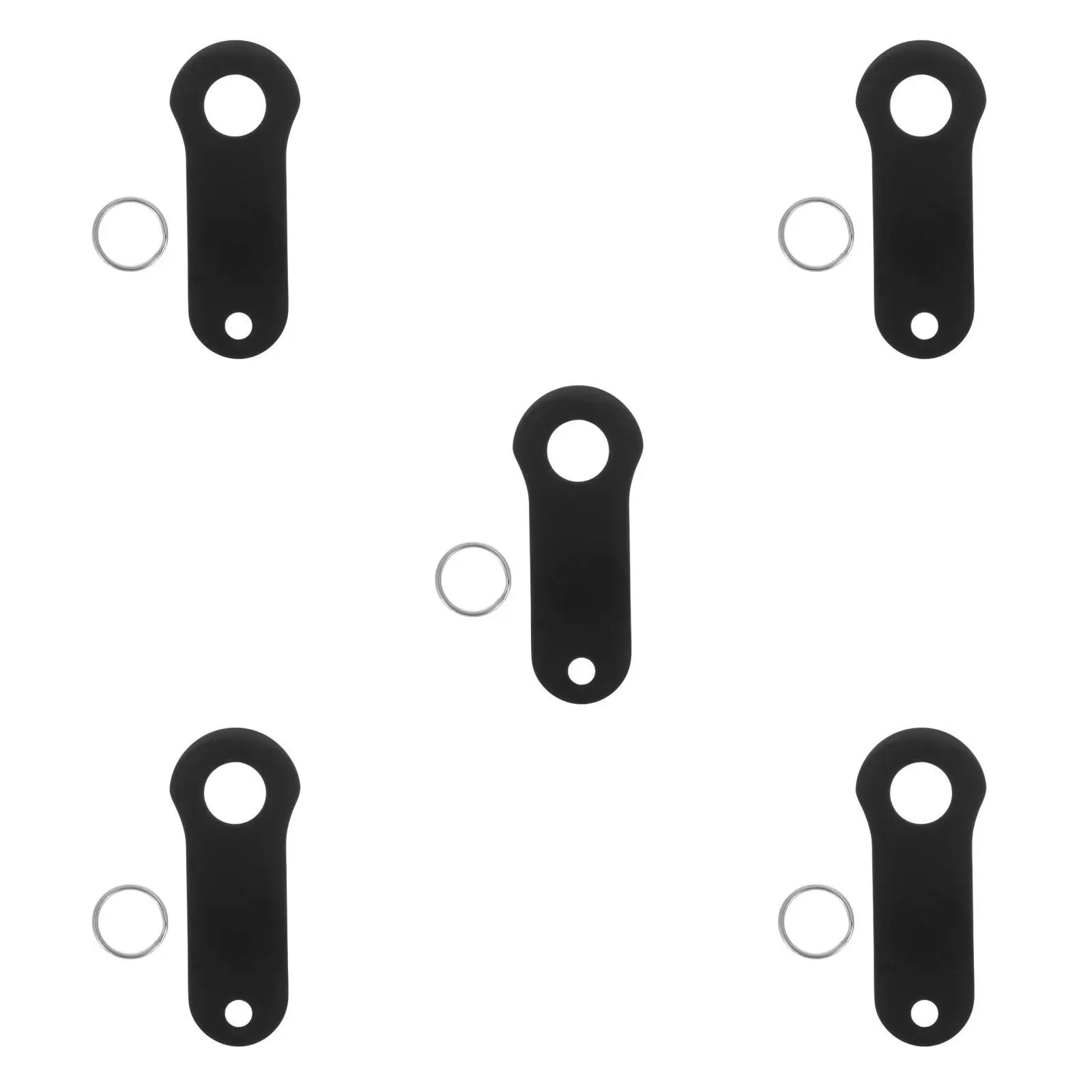 Set da 5 pezzi di 5 grucce Campana da guida fortunata con portachiavi ad anello diviso Indicatore di direzione posteriore Bobber indiano nero