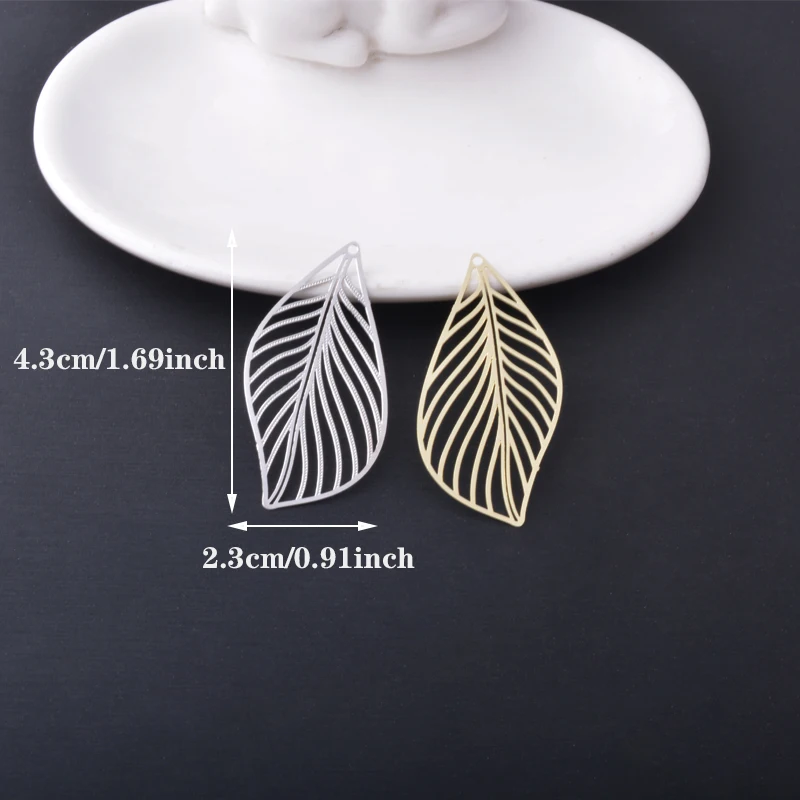 20 Stück AB2697 Schmuck 14k Goldblatt-Anhänger Bemalte Blätter Anhänger DIY Damen Ohrring Zubehör – Detail 4