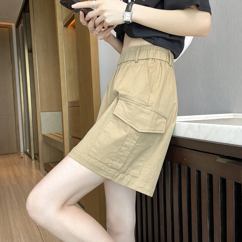 Spodnie robocze khaki damskie letnie cienkie nowe małe rozmiary jedwab lodowy szybkoschnące sportowe codzienne spodnie do kolan