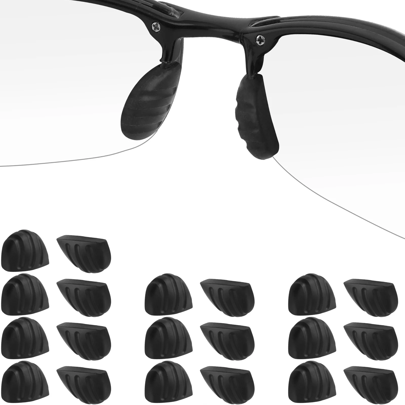 E.O.S Silicon Rubber Replacement Black Nose Pads for Maui Jim Turtle Bay MJ411,Hapuna MJ414 Frame Multi-Options