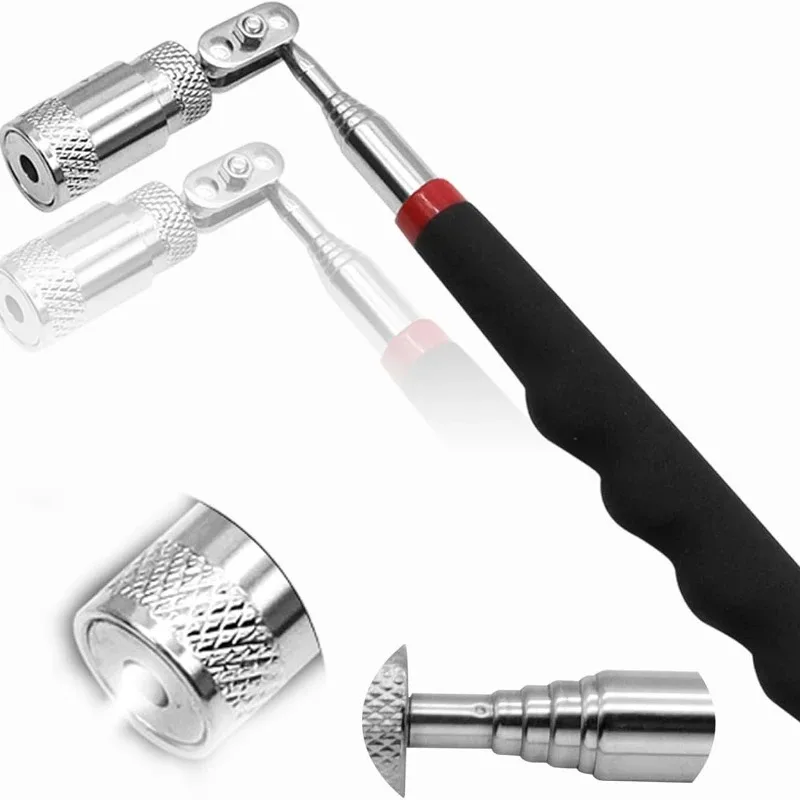Mini Tragbarer Magnetstift mit LED-Licht Ausziehbarer Magnetischer Greifer für Schrauben, Muttern, Bolzen und Metallteile