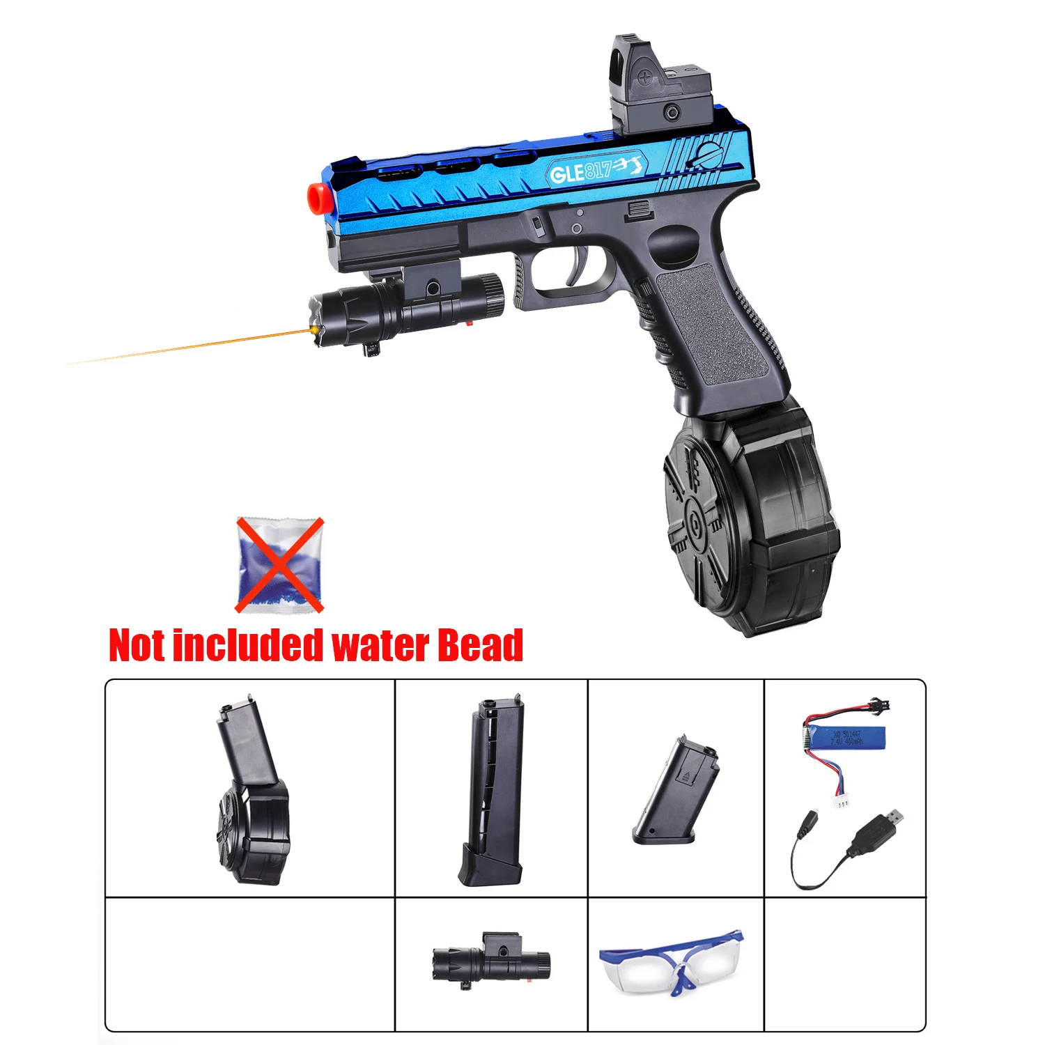 Nouveau gunner électrique G17 Burst de 2025 auto-intégré avec infrarouge, trois Types de magazines, peut lancer des boules de Gel de 7 à 8mm