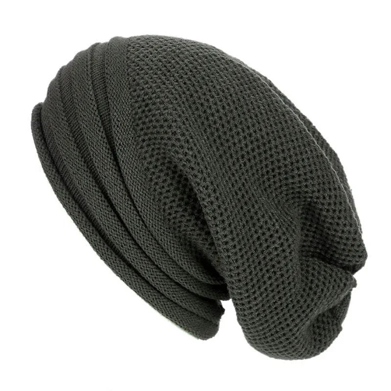 Winter-Übergroße Slouchy-Mütze aus Wolle, gestrickt, warme Mütze für Damen und Herren, gemütlich, elastisch, winddicht, zum Skifahren im Freien – Detail 12
