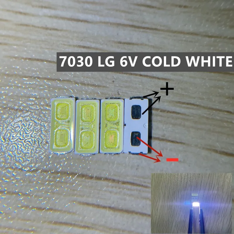 50-100pcs FOR LG Innotek Lextar UNI SAMSUNG SEOUL LUMENS LED Backlight 0.5W 1W 1.5W 7030 6V Cool white 110LM TV Application