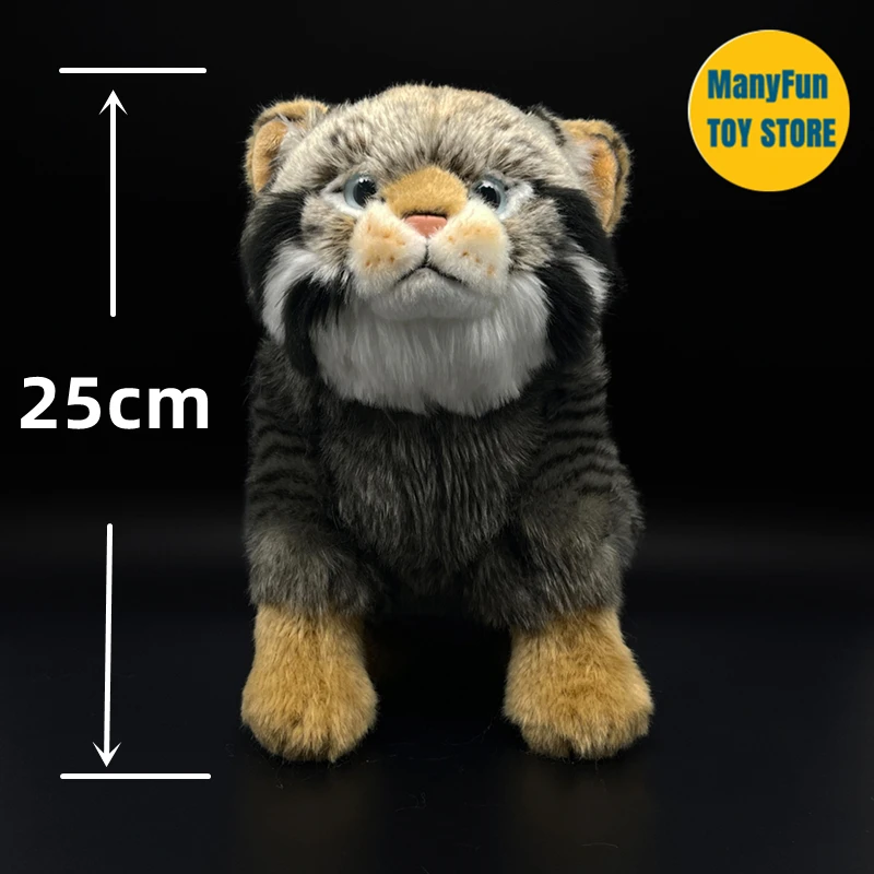 Pallas’s Cat High Fidelity Steppe Cat Cute Plushie Manul Plush Toys Lifelike Animals Simulation Stuffed Doll Kawai Toy Gifts