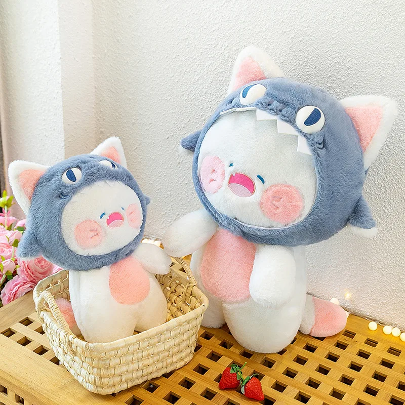 Jouet en peluche requin Kawaii mignon, poupée en peluche pour enfants, cadeau d'anniversaire, oreiller câlin doux pour filles, Adorable peluche