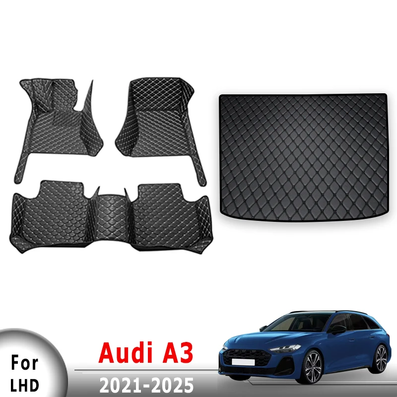 

Автомобильные коврики, коврики в багажник для Audi A3 2025 2024 2023 2022 2021, аксессуары для хэтчбека, автозащитные водонепроницаемые чехлы для ног