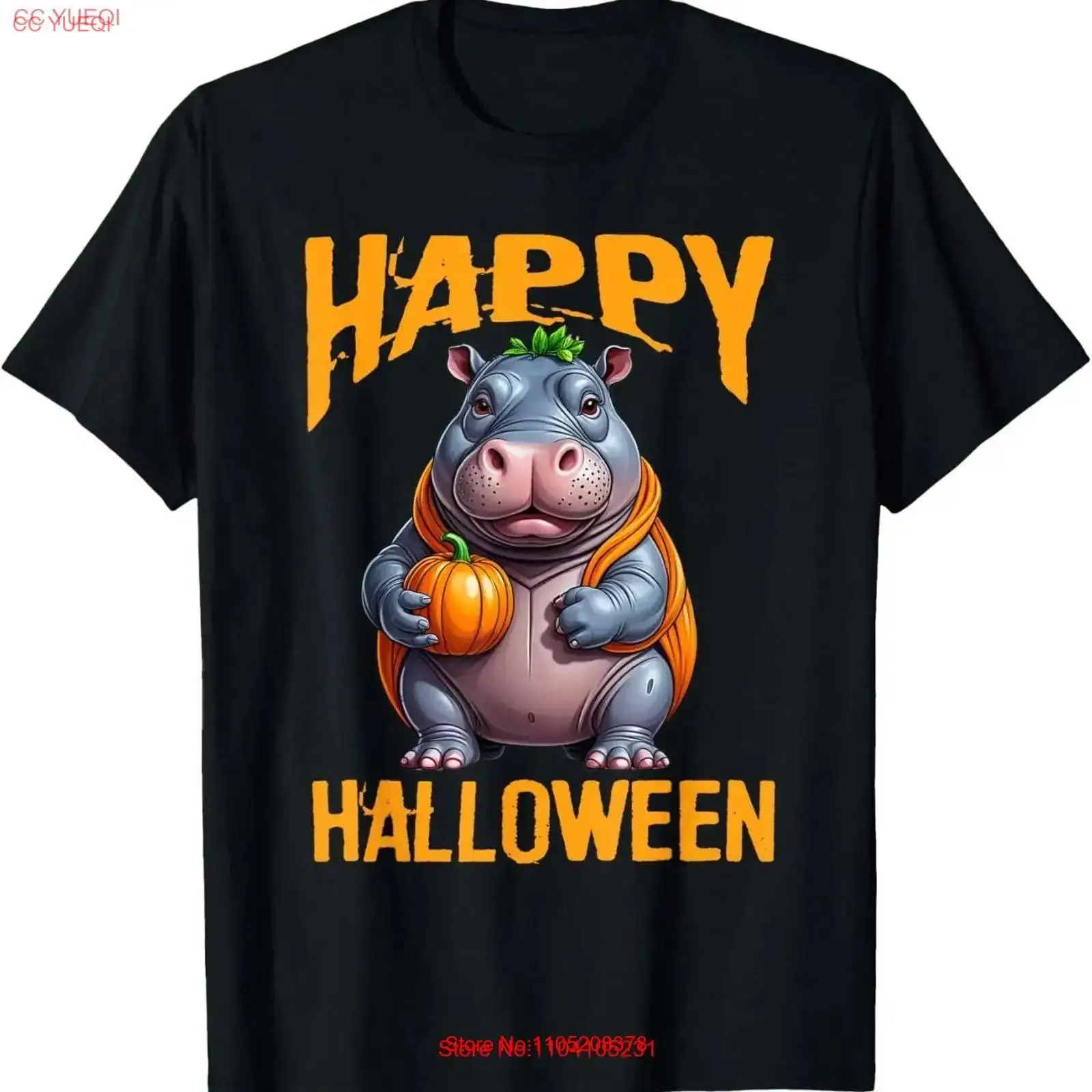 SALE Funny Moo Deng Baby Pygmy Hippo Happy Halloween Costume T Shirt S 5XL vintage Washed Top For Everyday Wear Casual