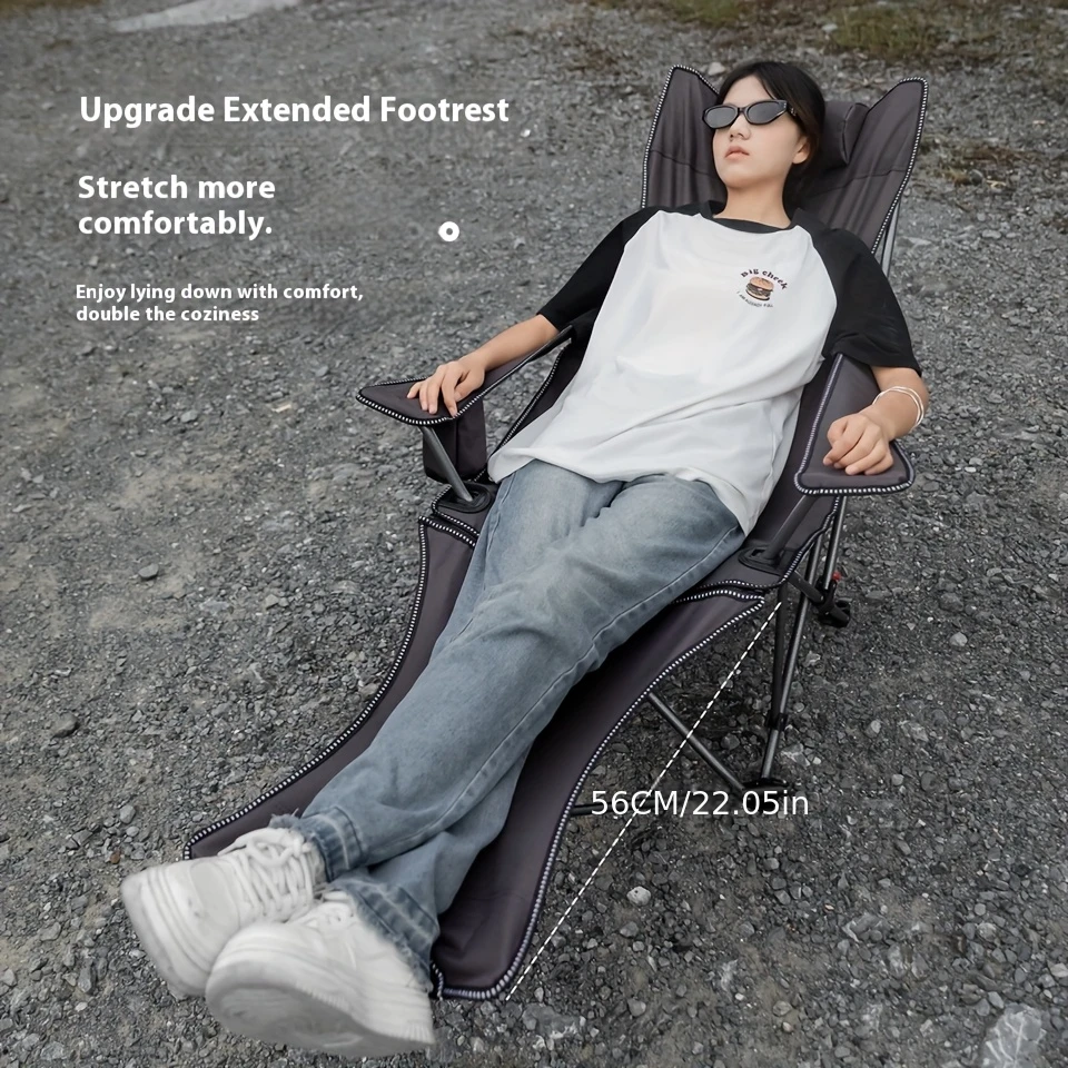 MOUNTAINHIKER 600D Oxford Cloth Folding Chair - Portable Outdoor Camping Chair and Beach Chair, 4 Adjustable Loungers 썸네일 5