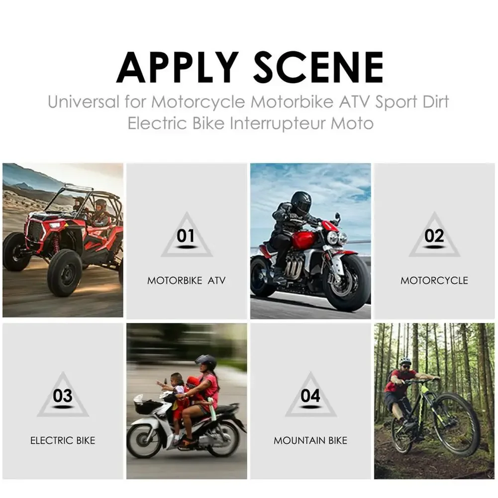 Red LED Motorcycle Switch ON+OFF Handlebar Mount Push Button 12V Manual-return Button For Work Light Headlight Fog Light