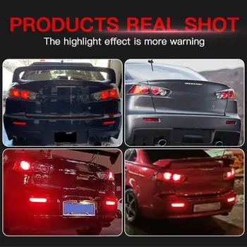 適用於三菱藍瑟 Evolution X 歐藍德運動版/RVR/ASX 12V 汽車的 2 件裝 LED 後保險桿燈反光片霧燈尾燈煞車燈 6 最佳銷售 三菱藍瑟尾燈罩 - №5