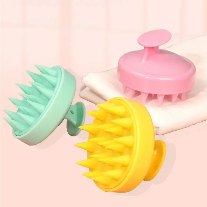 Silicone Shampoo Brush Head Scalp Massage Comb Hair Washing Comb Body Massage Brush Bath Shower Brush Salon Hairdressing Tool