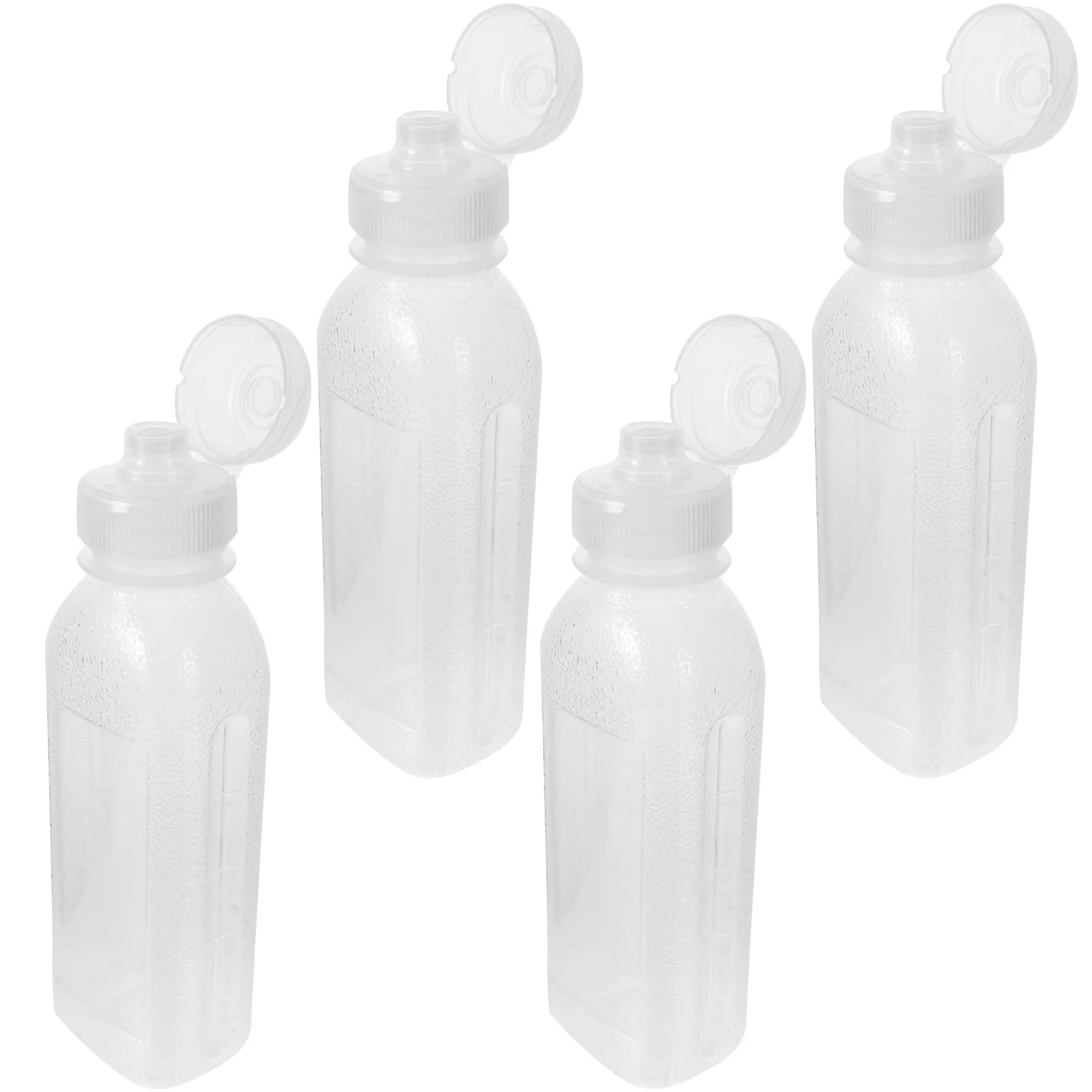 

4Pcs Plastic Squeeze Bottles Transparent Oil Dispenser for Kitchen Easy to Check Remaining Amount Suitable for Sauces