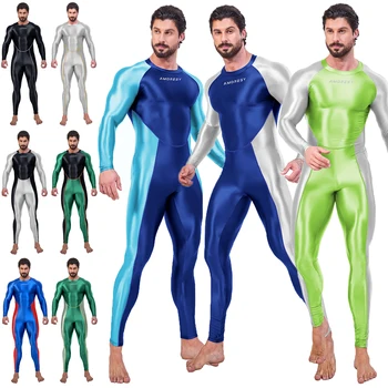 AMORESY-Body Sexy de una pieza para hombre, traje de gato para correr y Fitness, Cosplay elástico, medias de LICRA, monos Zentai