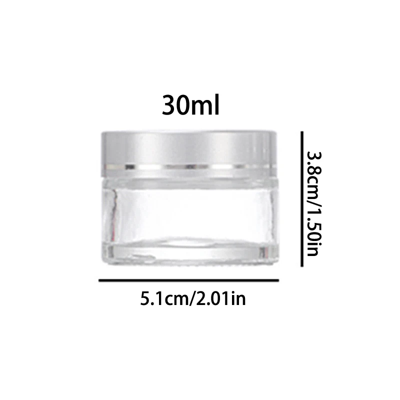 1pcs 10g 20g 30g Portable Empty Clear Glass Jar Pot Cosmetic Containers Lotion Sample Bottles Travel Ointment Cream Box