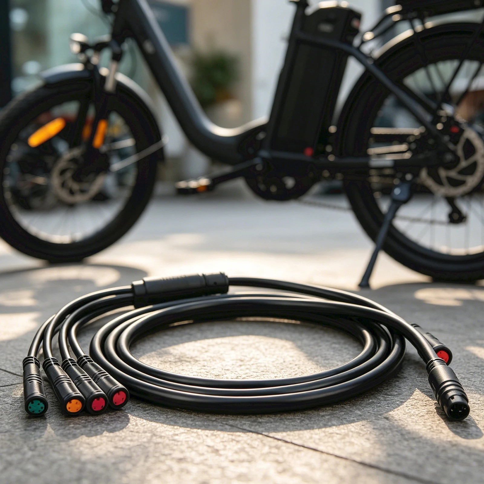 1T5 9-Pin Waterproof Ebike Controller Main Line 1 To 5 Electric Scooter Cable Replacement Parts for Connecting Controller Lamp