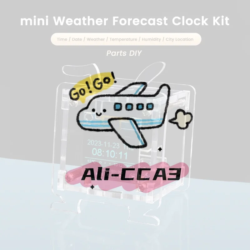 Esp8266 mini relógio eletrônico kit diy display oled de 0.96 polegadas suporta conectividade wi-fi de 2.4ghz fechado kit de solda diy