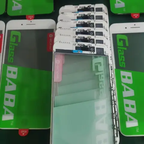 5pcs BABA Top Cold Press 3 in 1 G+OCA PRO LCD Front Screen Glass With Frame OCA Glue + Ear Speak Mesh For iphone 8 7 6 6s plus