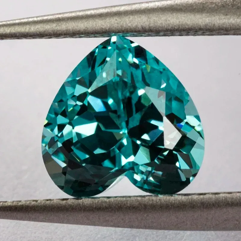 

Par-Laboratory Paraiba Heart Shape VVS1 Stone for Charms Diy Advanced Jewelry Making Bracelet Materials Selectable AGL Certific