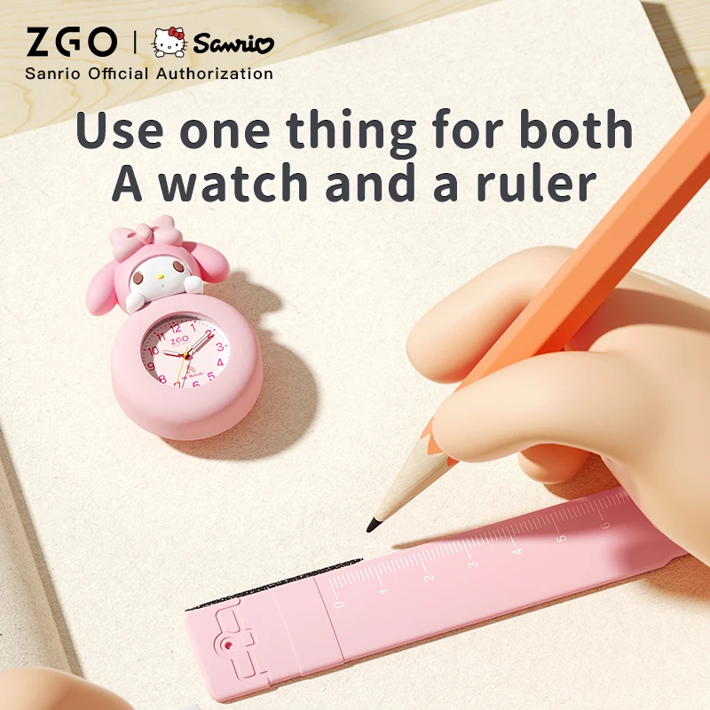 ZGO x Sanrio  Melody Kids Watch for girls, with a design-sense rubber strap, children waterproof watch, Birthday Gift 307