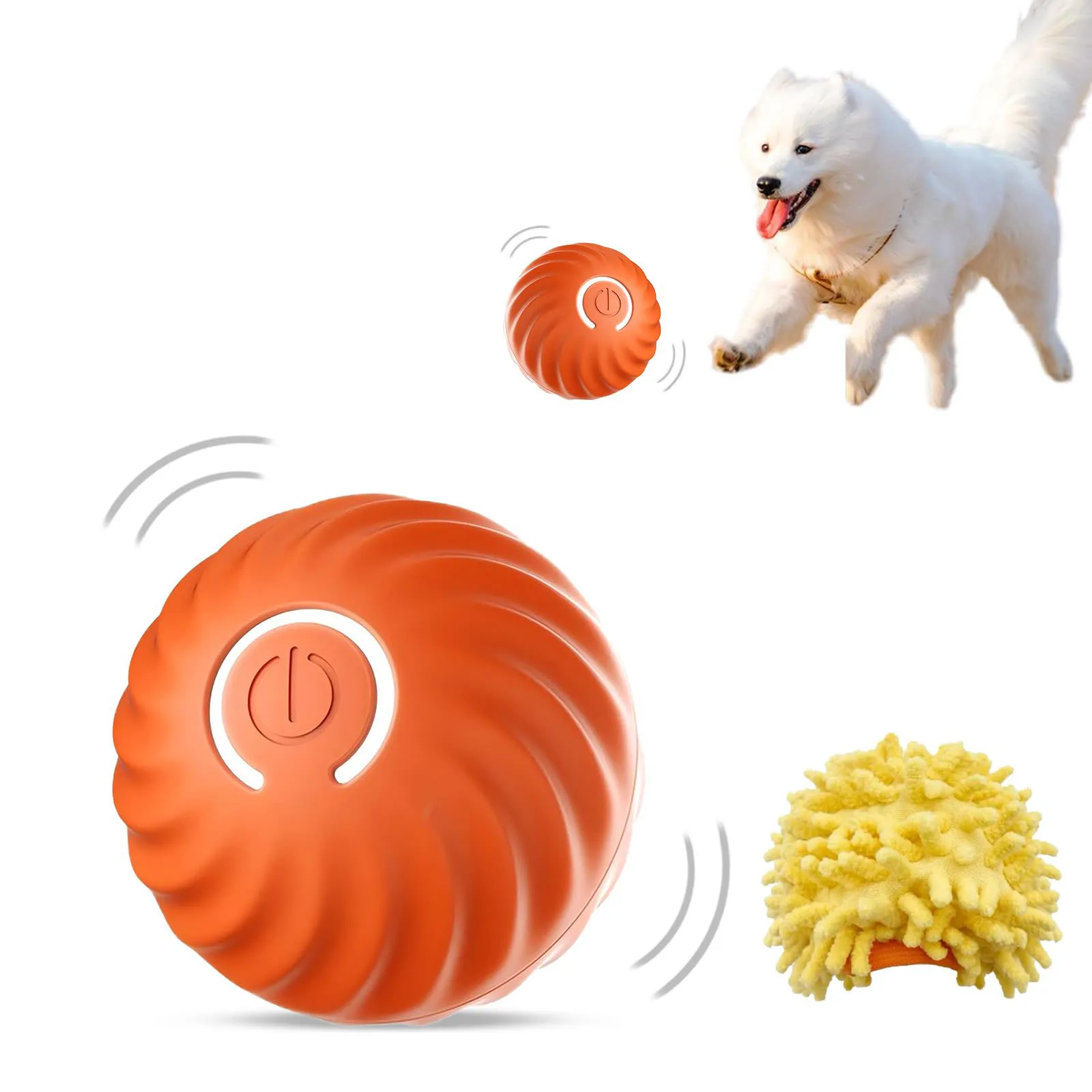 

Interactive Dog Toys, Boredom Indoor, Remote Control Self Moving Motion Activated Smart USB Rechargeable Spinning Dog Ball Toy
