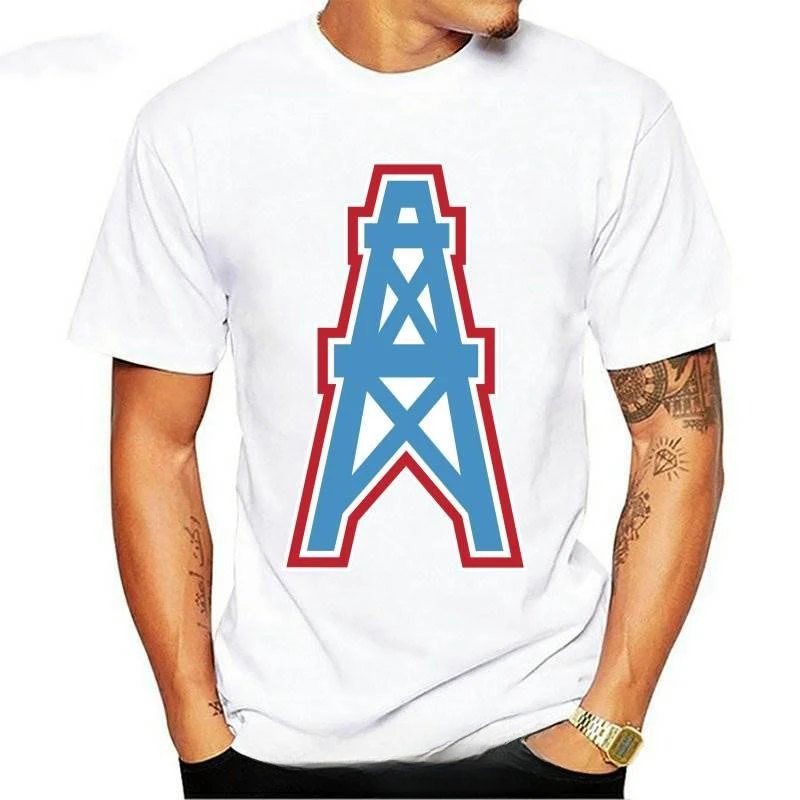 Houston Oilers - Pc54R Port  Co. Ringer Tee New Fashion MenS T-Shirts Short Sleeve Print Tee Shirts Cool T Shirts for Men