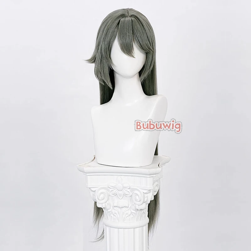 Bubuwig Synthetic Hair Vita Cosplay Wigs Game Honkai Impact 3rd Vita Role Play 90cm Long Straight Dark Gray Wig Heat Resistant