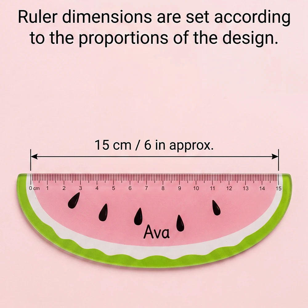 Personalized Custom Text Fruit Shaped Acrylic Ruler,Back To School Stationery,Novelty Gift,Classroom & Homework Supplies