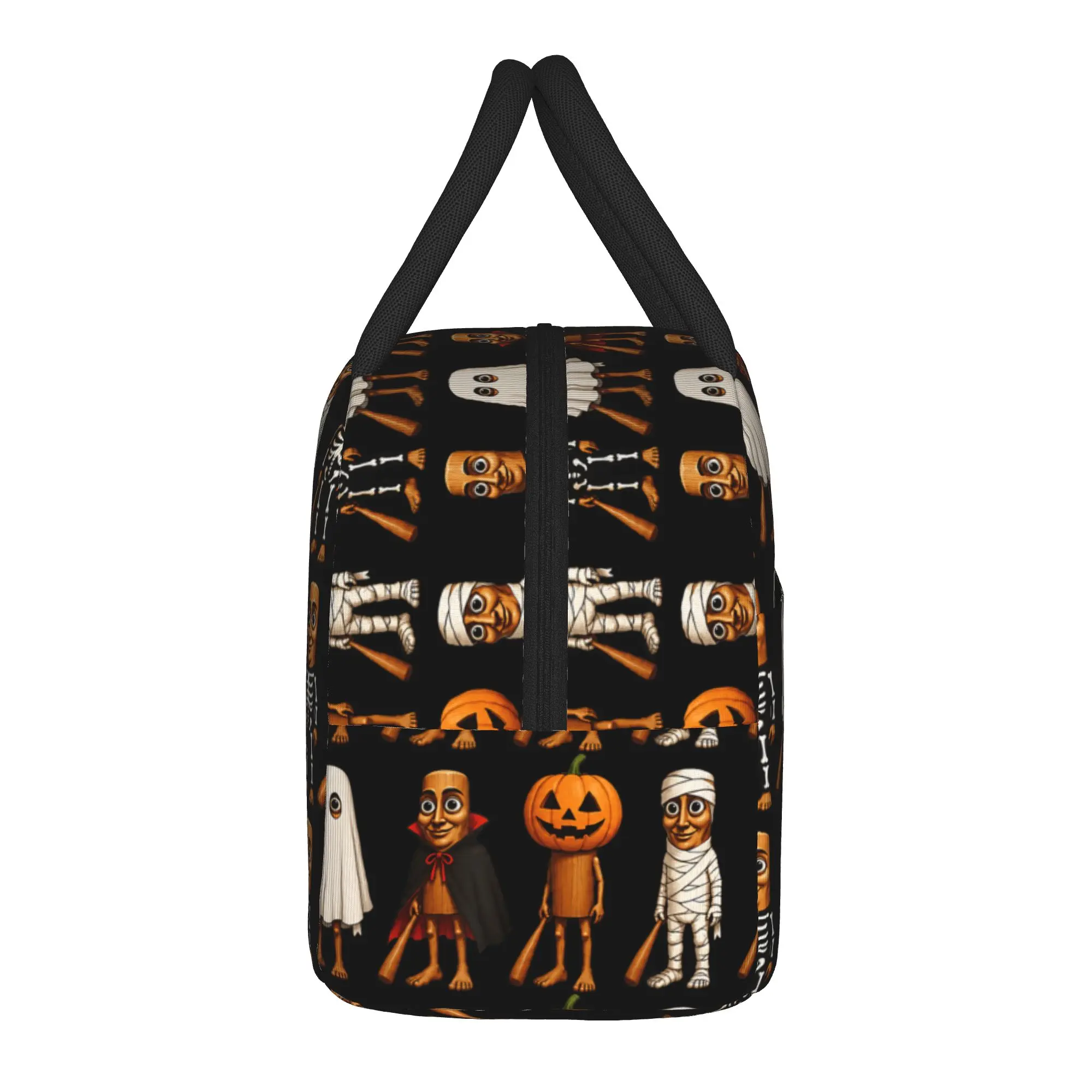 Funny Halloween Tung Sahur Pumpkin Skeleton Vampire Ghost Lunch Bag Picnic Lunch Box For Women Vintage Thermal Tote Handbags