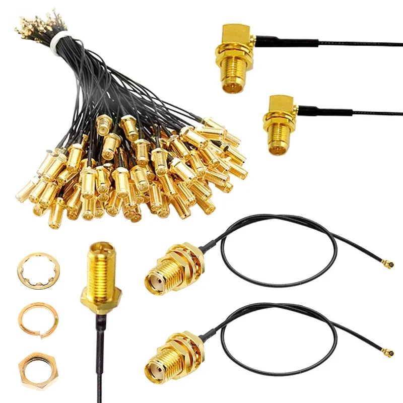 2/4/8 قطعة 1.13 كابل SMA موصل سالب إلى UFL/U.FL كابل خسارة منخفضة إلى (RP) SMA ضفيرة واي فاي هوائي تمديد كابل