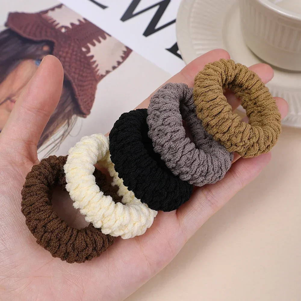 High Elastic Thickened Hair Rope Towel Pleated Seamless Hairs Ties High Ponytail Rubber Band Women Hairs Ring Hair Accessories