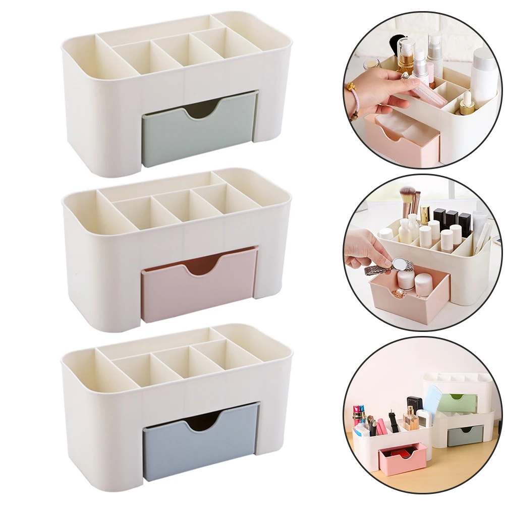 Jewelry Cosmetics Organizer Drawer Style Storage Box Lightweight Ample Space for Office Desktop Dressing Table