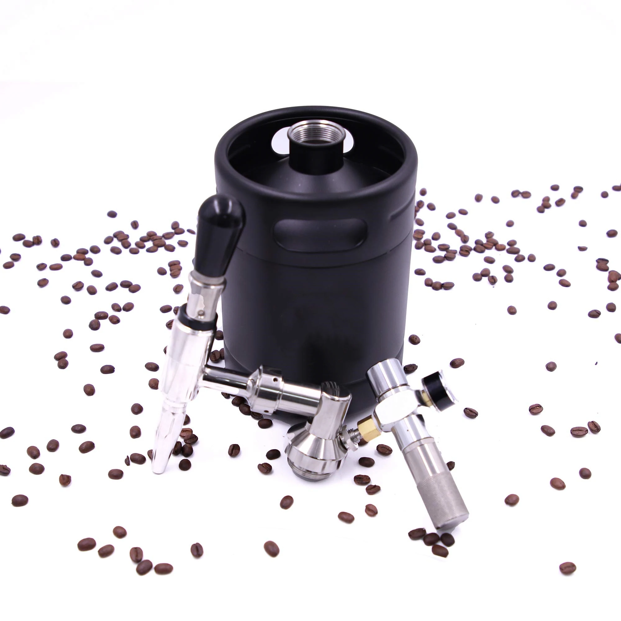 Hot selling custom logo 64oz Nitro Cold Brew Coffee Maker Home Keg with Stainless Steel Relief Valve Pressure Gage