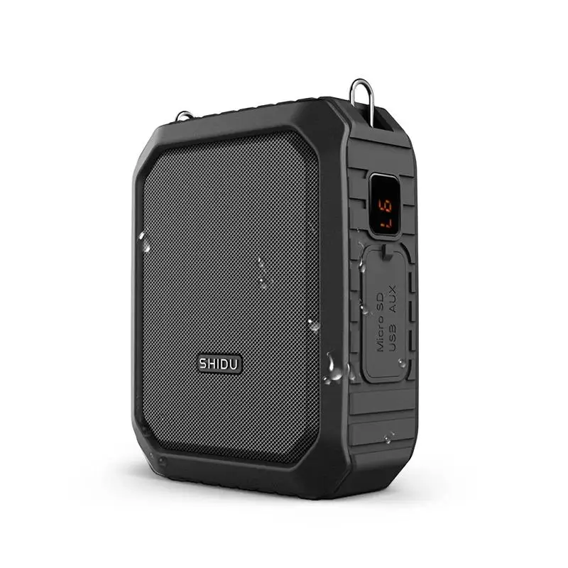 SHIDU M800 مضخم صوت محمول مع ميكروفون سلكي للمعلمين IPX5 مقاوم للماء سمّاعات بلوتوث 4400mAh قوة البنك