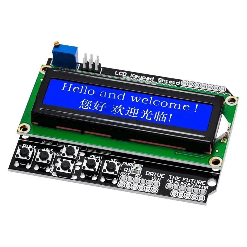 1PCS LCD Keypad Shield LCD1602 LCD 1602 Module Display For Arduino ATMEGA328 ATMEGA2560 raspberry pi UNO blue screen