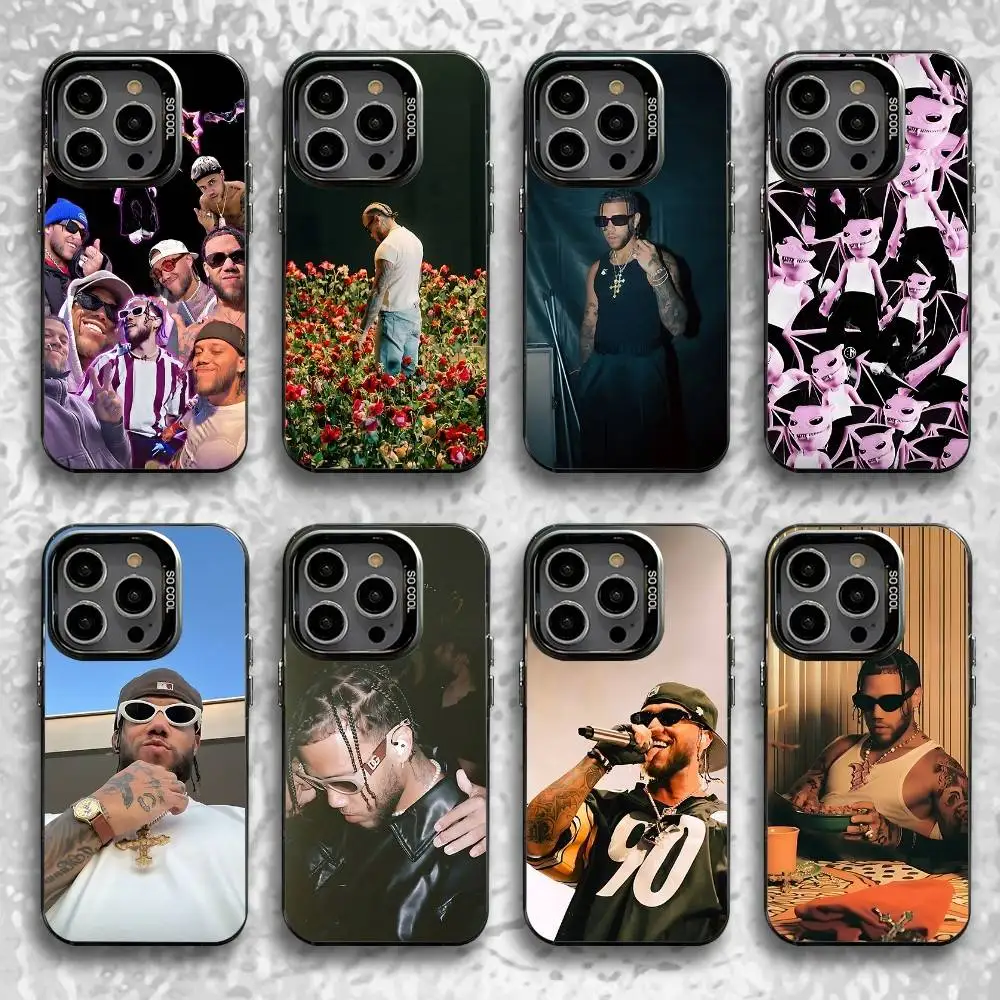

Singer Jhayco Phone Case For iPhone 16,15,14,13,12,11,Pro,Max,Plus,Mini,SE Black Candy Matte Shockproof Cover