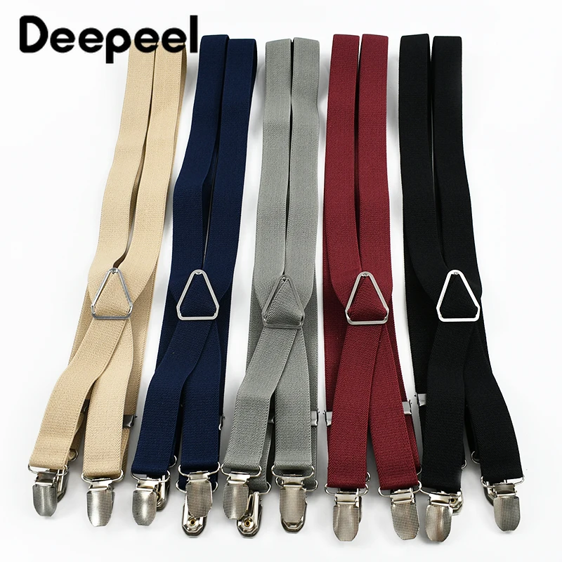 1Pc Deepeel 2.5*100cm 남자 4 클립 서스펜더 성인 조정 탄성 하네스 Y 형 와이드 스트랩 Jockstrap 서스펜더 DIY 액세서리