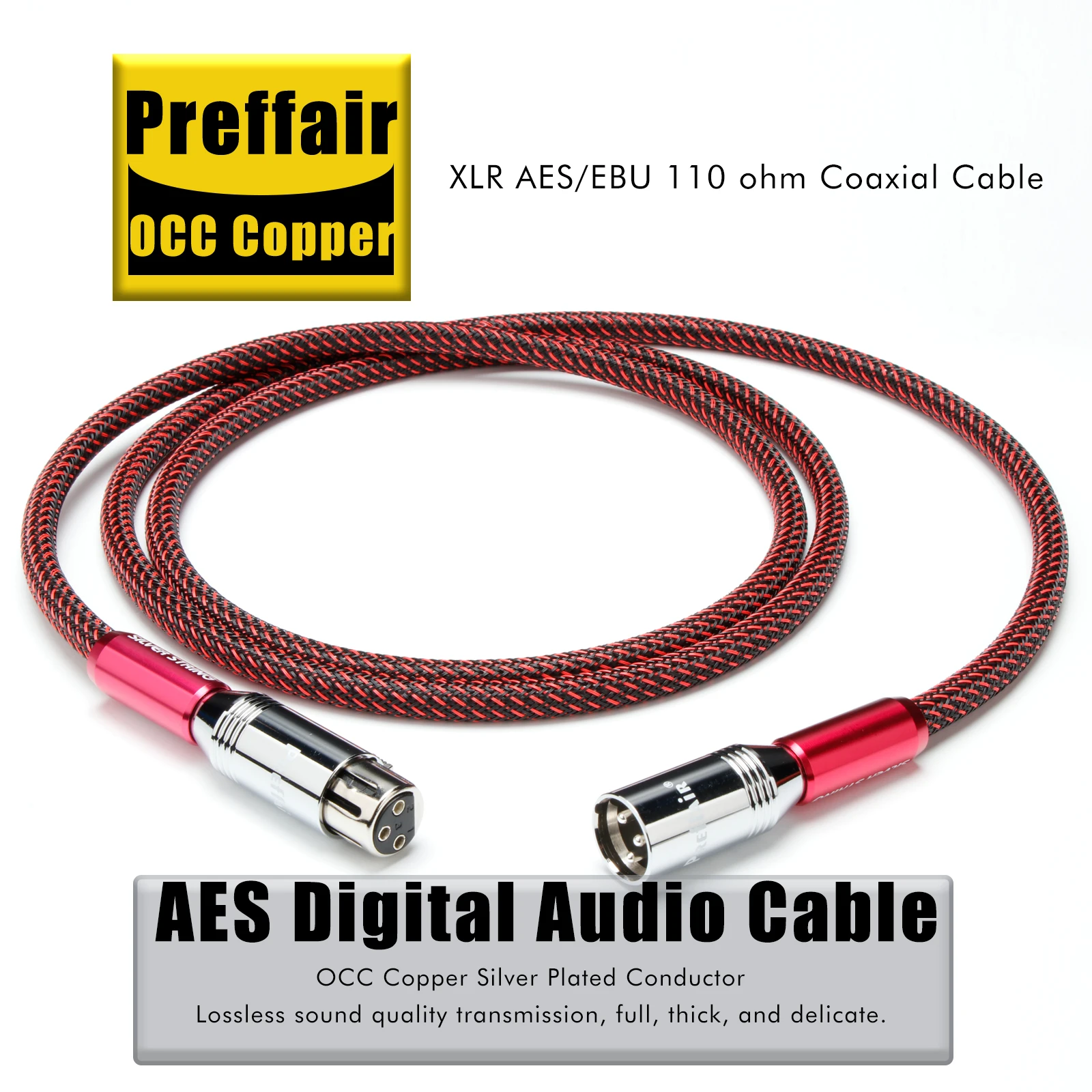 

Preffair X421X1819 110 ohm Coaxial XLR 3 Pins Digital Cable Amplifier Audio Signal Cable