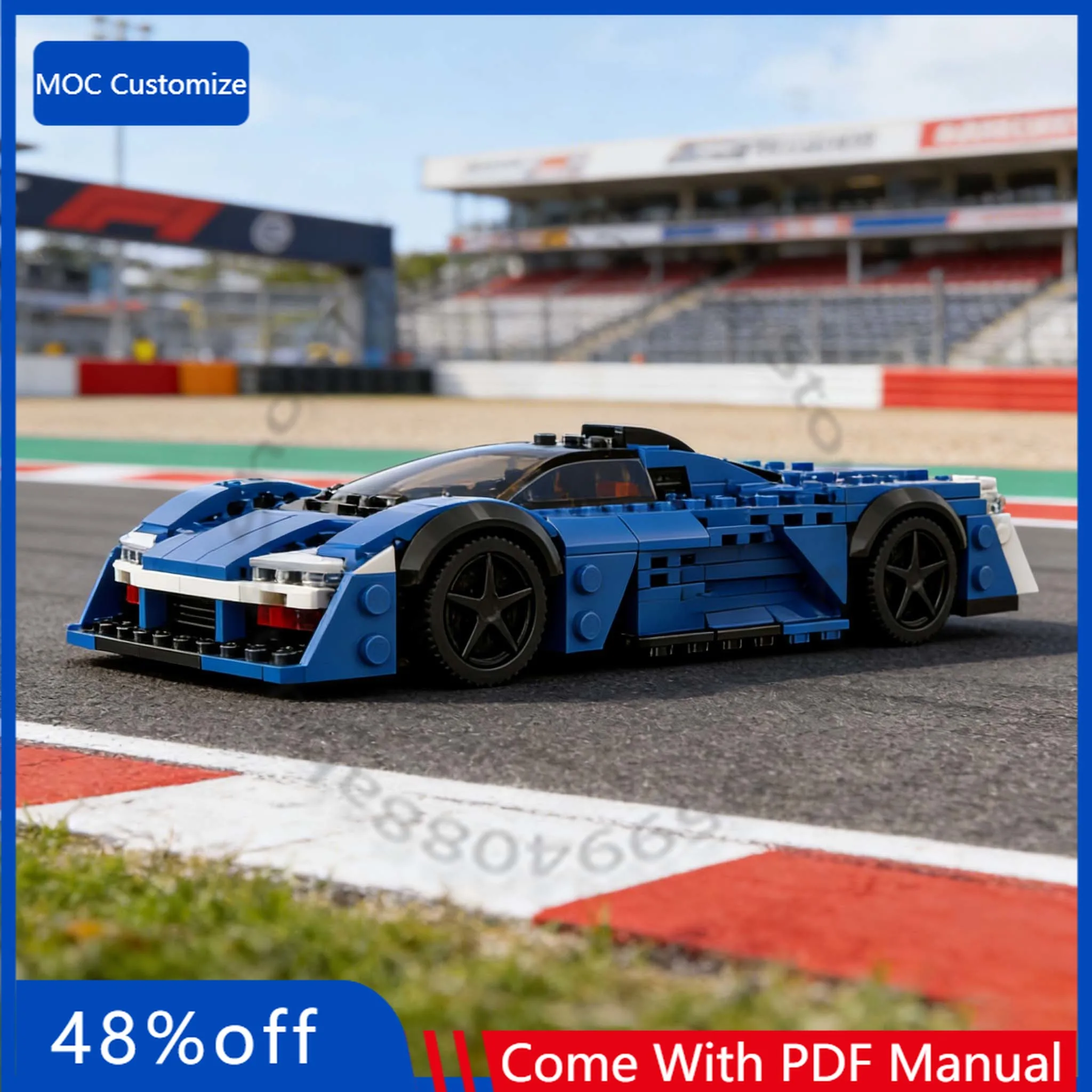 

266 деталей: Скоростной гиперкар Alpenglow Hy4 MOC, модульный конструктор, развивающая игрушка-конструктор для детей, подарок на праздник