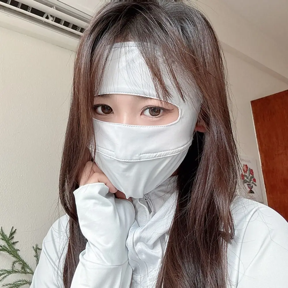 Maschera per la protezione solare estiva maschera per la seta del ghiaccio traspirante protezione UV velo sfumato maschera per il viso pesca