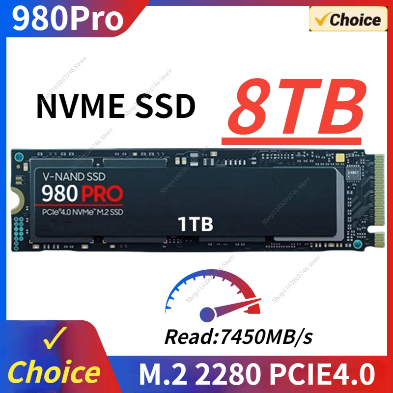 

980Pro 8TB SSD NVMe M.2 2280 1TB 2TB 4TB Hard Disk Internal Solid State Drive PCIe Gen 4.0 x 4 for PS5 Laptop PC Desktop Laptop