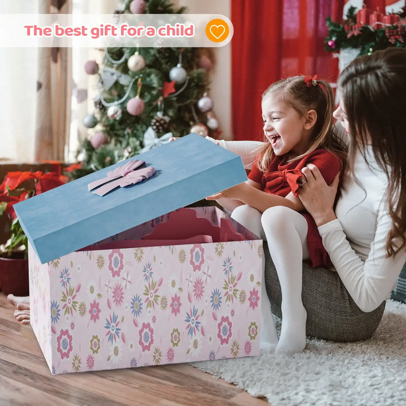 Set Rias Meja Rias dan Bangku Anak dengan Cermin & Laci, Merah Muda