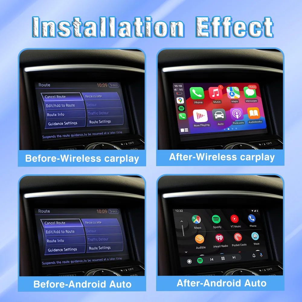 2011-2013 Infiniti JX35 Wireless CarPlay Android Auto Support GPS Navi Music Airplay Camera DSP Voice control Apple Car play
