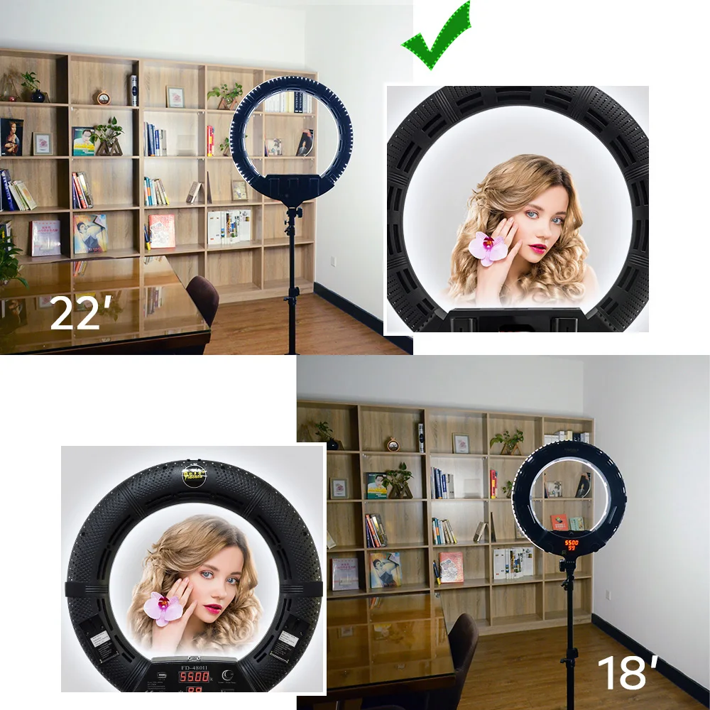 Vòng Led Ánh Sáng Đèn Chuyên Nghiệp 22Inch Yidoblo FS-640SII 100W Với Chân Máy Trang Điểm Cho Video Studio Chụp Ảnh Chiếu Sáng Trực Tiếp