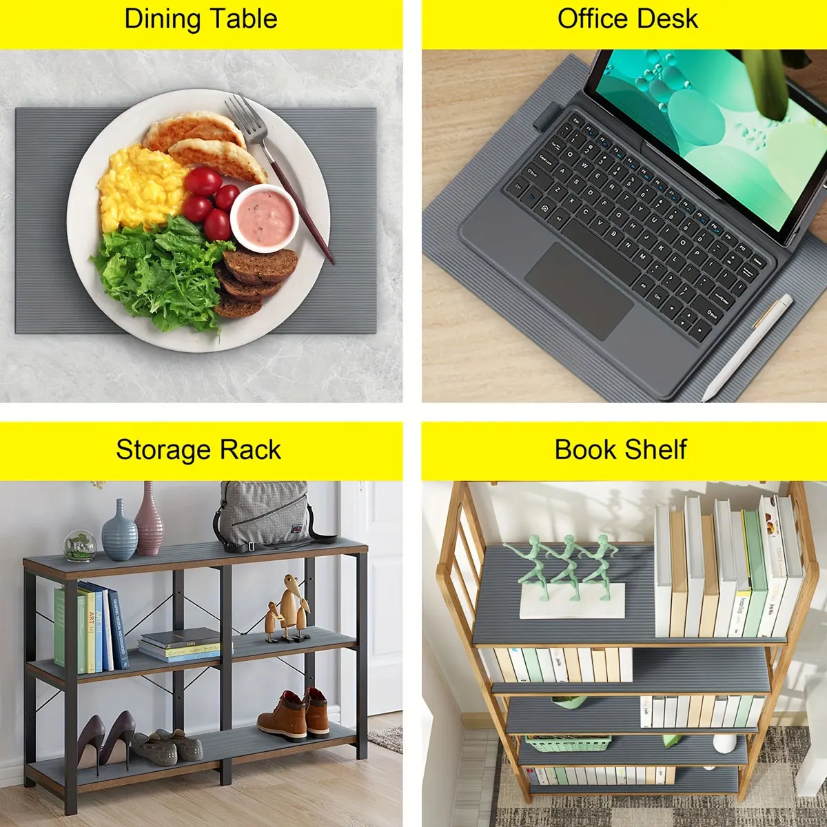 Kitchen Shelf Liner Drawer Liners Non-Adhesive Refrigerator Liners Waterproof Fridge Mats  Shelves Pantry