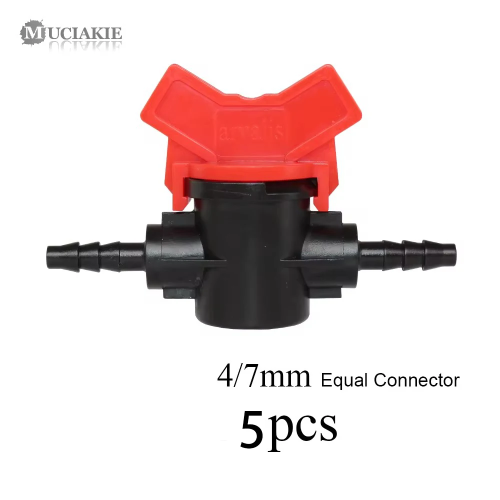 5pcs 5Kinds of Size Garden Equal Water Connector Switch Valve Hose Tubing Coupling Adaptor Garden Irrigation Tool Accessories