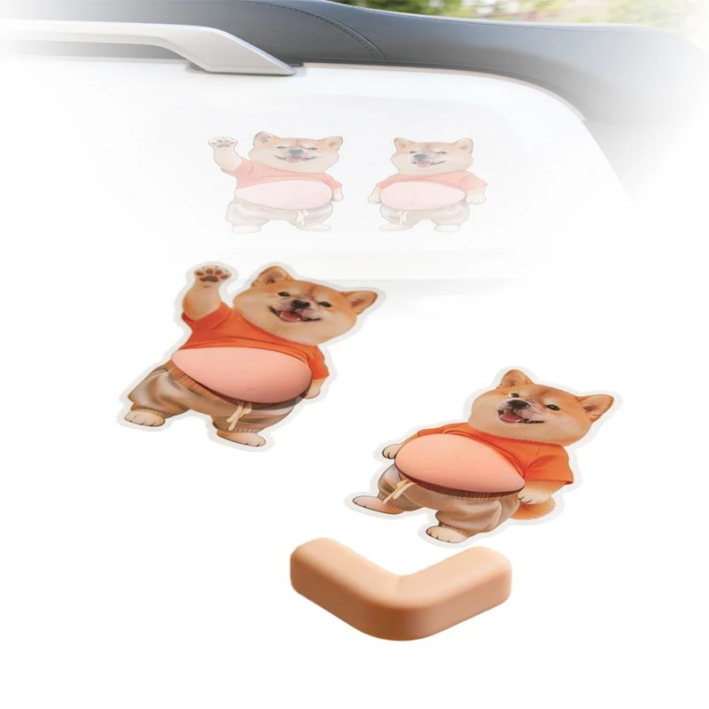 

Милые 3D-наклейки на животик собаки: котенок в оранжевом наряде, мягкие силиконовые самоклеящиеся пузырьковые стикеры для декора дома и телефона
