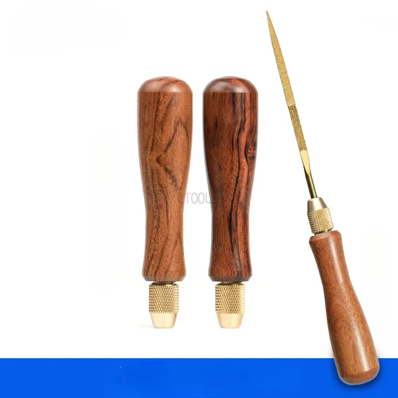 

New 1 Pcs Set Solid Wooden Handle Acid Branch Wood Handle Titanium Plated Diamond File Woodworking Tool Accessories DIY