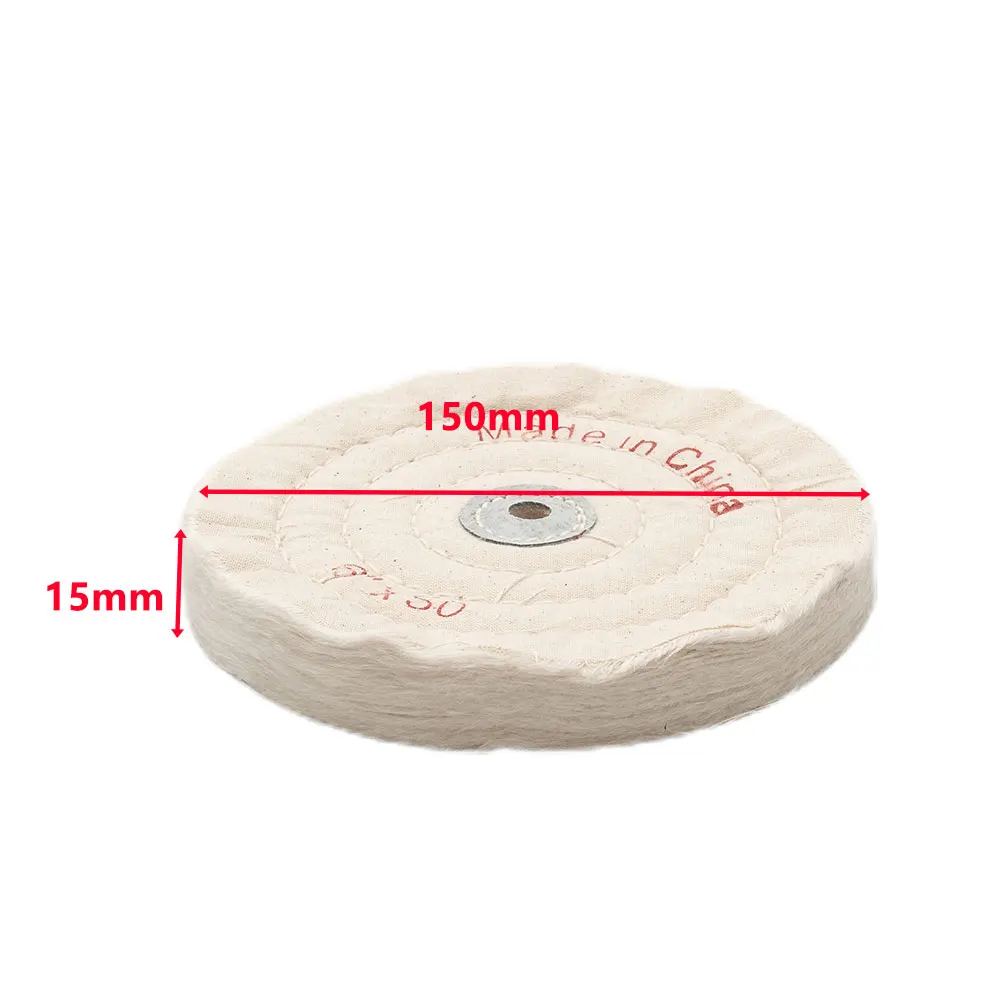 

1PC 150mm White Cloth Buffing Polishing Wheels Buffer Polish Grinder Pad Wood Metal Polishing Tool For Abrasive Tools